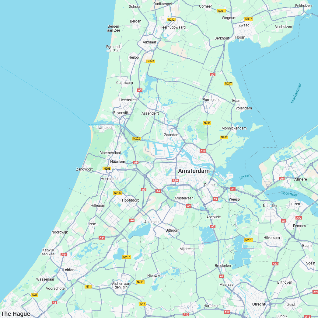 [Voorbeeld kaart van werkgebied rond Zwanenburg 40km]